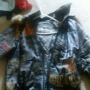 Leather scar face jacket